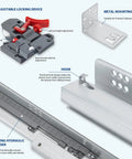 Heavy Duty Undermount Drawer Slides 21 Inch Soft Close Cabinet Runners with adjustable locking and damping cylinder.