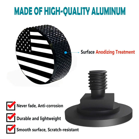 Aluminum Welding Helmet Pipeliner Fasteners 1 Pair Black USA Flag Pattern Replacement Screws showing anodized surface treatment