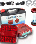 Magnetic Wireless Trailer Lights Kit with Rechargeable Battery in case, LED tow lights, cables, IP65 waterproof