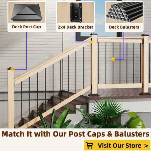 40 Piece Deck Railing Bracket Connectors For 2X4 Posts To Handrails Outdoor Grade Nylon 66 Construction With 280 Galvanized Black Screws For Wooden Stairs Fences Railings