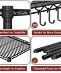 Beefy 5-Tier Wire Shelving With Wheels, 36 Inch Wide 16 Inch Deep 79 Inch Tall Steel Storage Rack, Heavy Duty Alloy Steel Construction, 1250 Lbs Total Capacity, 250 Lbs Per Shelf, Mobile Garage Office Organizer, NSF-certified shelf with hooks
