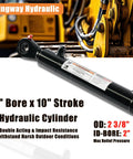 Double Acting Hydraulic Cylinder With Swivel Eye Workhorse For Tough Jobs 2 Inch Bore 10 Inch Stroke 3000 PSI