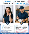 Two customer support representatives with contact information and inventory locations in New Jersey, Georgia, Illinois, Texas, California.
