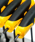 Soft Grip Ball End Hex T Handle Set Inch 8 Piece With Dual Drive Pro Grade Color Coded Yellow SAE handles with visible size markings
