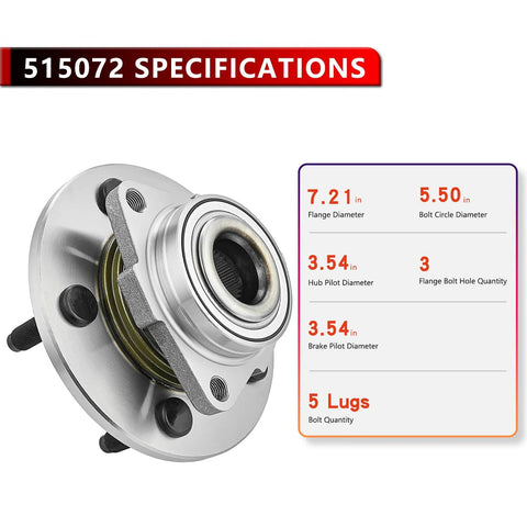 Front Wheel Hub And Bearing Assembly For Dodge Ram 1500 Non ABS 5 Lug 2002 2003 2004 2005 2006 2007 2008 Replacement Wheel Hub Bearings