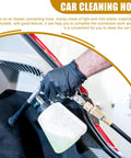 Straight Up Rotatable Air Blower Hose And Plastic Extension Tube Quick Connect Air Compressor Adapter in use for car cleaning.