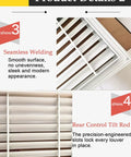 Pro Grade Linear Bar Air Grille Featuring A Removable Inspection Hatch And Slanted Louver Blades close-up of seamless design for smooth airflow