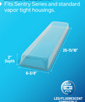 2ARS15 ALP Go-To Vapor Tight Light Covers for Ceiling Lights, Matte Acrylic Fixture 6-3/8 x 25-11/16 x 2 Inches, Single Cover