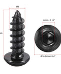 Hex Socket Self Tapping Screws M6 x 20mm Carbon Steel Wood and Metal Fasteners 50 Count Pack For Quick Drilling And A Tough Grip That Holds Like A Boss, showing detailed front and top view measurements.