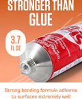 3.7 fl oz tube of Heavy Duty Shoe Patch Glue for Fast Repairs on Leather, Rubber, and Fabric Kicks; strong adhesive label shown