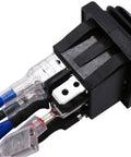 Close-up of Waterproof Momentary Polarity Reverser Switch 12V DC 10A showing connectors and harness for hoist or crane use.