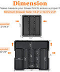 Beefy Expandable Large Silverware Drawer Organizer For Kitchen Drawers Adjustable Cutlery Tray dimensions and expansion view