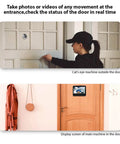Smart Video Doorbell Camera With 4.3 Inch Display, 1080P HD Video, WiFi Door Peephole Viewer installed on entrance door