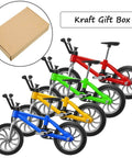 12 Pack Mini Finger BMX Bikes For Kids And Adults, colorful tiny bike toys with kraft gift box, shown in assorted vintage colors