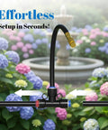 Effortless setup of All In One One Fourth Inch Drip Irrigation Kit With Hundred Foot Tubing And Sixteen Adjustable Copper Nozzles