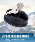 Locking Fuel Tank Cap With Key For Cars, Anti Theft ABS Gas Cap, Universal Fit, Durable Black Cap With Replaceable Accessories