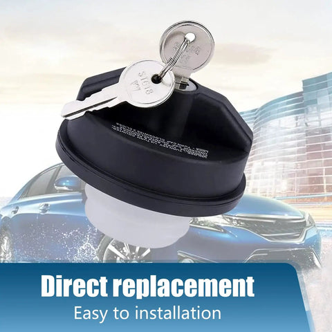 Locking Fuel Tank Cap With Key For Cars, Anti Theft ABS Gas Cap, Universal Fit, Durable Black Cap With Replaceable Accessories