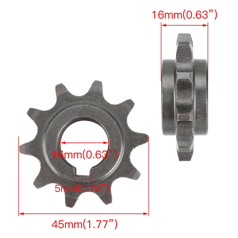 Heavy Duty 420 Chain Sprocket 10 Tooth 5 By 8 Bore 3 By 16 Keyway For CT200U BT200X CT200U-EX KT196 CK196 Mini Bike Go Kart 196cc 200cc 212cc Engines Torque Converter Parts