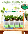 Silicone Seed Starter Tray With Humidity Dome Indoor Seedling Kit 5 Pack 60 Cell Germination Trays Adjustable Vent Reusable