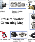 Hourleey pressure washer adapter set, stainless steel quick-disconnect kit with M22 threads, 8-pack
