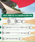 52 Pcs Shade Sail Hardware Kit In Stainless Steel 304 With 5.5 Inch Adjustable Turnbuckle 78.7 Inch Wire Rope setup examples