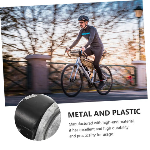 Heavy Duty CNC Machined Disc Brake Set For Mountain And Road Bikes Boasting Hollow Draining Design Rock Solid Grip and smooth stops used on a cyclist's bike.
