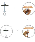 Heavy Duty Carbon Steel Ceiling Hooks Four Pack Spring Toggle Drywall Anchors For Hollow Walls Rock Solid Swag Plant Hangers setup steps.
