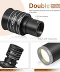 Close-up of 1.25-Inch 58 Degree 7.5mm Planetary Eyepiece For Telescope With Fully Multi Coated Wide Angle Optics showing installation options.