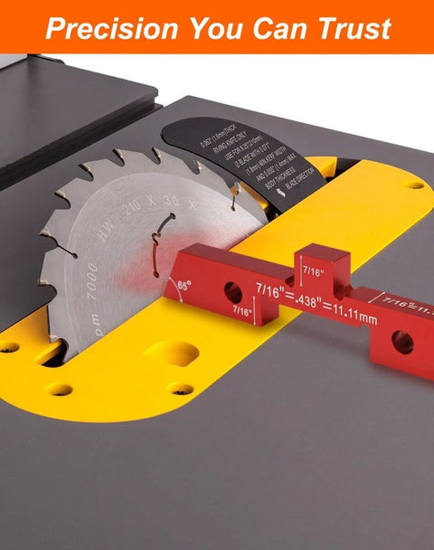 Pro Grade 14 Piece Aluminum Woodworking Setup Blocks Kit With Storage Case Router Table Height And Depth Gauges in use