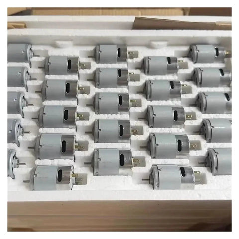 Tray of RS-385PH-18100 Mini Dual Shaft DC Motors, 6V-24V, High Speed 6200-24000 RPM, 28mm Size, for RC Cars and Drones