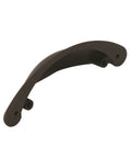 Oil-Rubbed Bronze Cup Pull 2-1/2 Inch Center To Center 4-1/16 Inch Overall Length Traditional Cabinet Drawer Hardware side view.