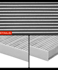 Close-up view of cabin air filter with activated carbon for Infiniti Nissan and Mitsubishi cars, showing detailed texture.