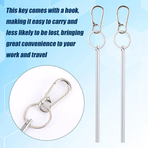2 Pack Half Moon Elevator Door Keys Pro Gear Emergency Access Tools For Smooth Facility Upkeep And Snappy Inspection Rounds Reliable Industrial Keys That Nail The Job Effortlessly Every Single Time, featuring hooks for easy carrying.