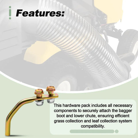 Awesome Heavy Duty Hardware Pack For Cub Cadet Bagger Boot 42 And 46 Inch Mtd Troy Bilt Double Bagging System Leaf Collector Replace 689-00636 featuring nuts and attachment for lawn mower.