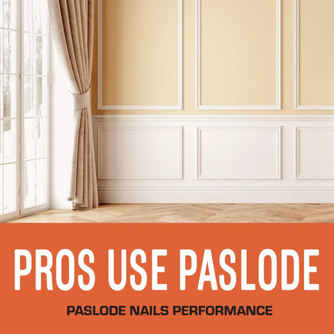 Interior wall with molding, promoting Pneumatic Finish Nailer 16 Gauge for Trim and Molding Pro Grade Comfort Grip Lightweight.