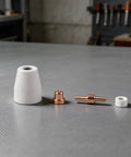32 Piece Plasma Cutter Consumable Kit For PT-31 LGK40 Plasma Cutters High Grade Copper Tips And Nozzles Ready To Install For Clean Cuts, featuring copper tips and nozzles.