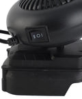 Kick Some Serious Heat Without The Cord Drag 18V Battery Powered Portable Space Heater 170W power switch close up