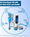 HydroRight Universal Water Saving Toilet Repair Kit With Dual Flush Valve And Lever Handle, diagram features.
