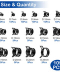105 Piece 6 To 25Mm Spring Band Hose Clamp Kit With Pliers 15 Sizes Pro Grade Assorted Hose Clips shown in various sizes