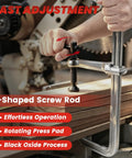 Heavy Duty 12 Inch F-Clamps 4-Pack With Grip Gloves For Welding Woodworking And Metal Assembly Super Strong Drop Forged Steel Tools adjusting T-shaped screw rod.