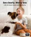 No Sweat Setup 4Mp Indoor Security Camera With Solid Hd Video And Clear Two Way Audio Free Ai Motion Tracking Night Vision Plus Easy Phone App Control For Your Pooch Around The Clock showing a boy playing with a dog.