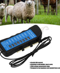 Up To 7000V Electric Fence Tester For Wires, Exciters, Grounding And Fence Assemblies, Multifunction Voltage And Tension Meter For Farms, Gardens, Sheep, Pets, And Horses. Black ABS handheld tester with cable and hook