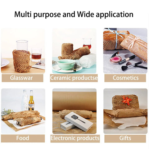 Eco Friendly Honeycomb Packing Paper Wrap 15 Inch By 131 Foot Roll With 20 Fragile Stickers Natural Kraft Brown Biodegradable And Fully Recyclable Cushioning For Moving Shipping And Safe Packing Of Delicate Items in various applications.