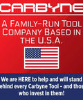 Carbyne American flag and support statement with red background
