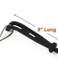 Cast Iron Grill Grid Lifter, 8 Inch Long Universal Barbecue Grate Lifter For Charcoal And Gas Grills shown with leather lanyard