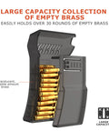 Heat Resistant Brass Rifle Catcher With Quick Release, One-Second Mount to Magazine Well, translucent full magazine view