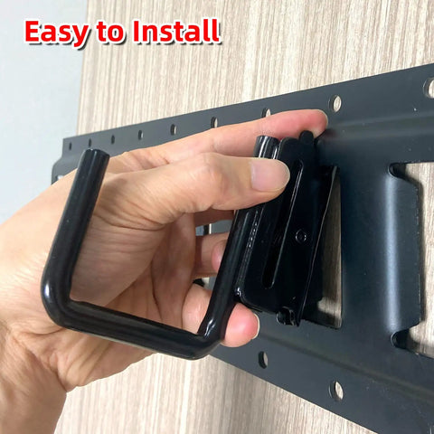 Hand installing Heavy Duty E Track J Hooks Set For Enclosed Trailers And Cargo Vans X Track Compatible Steel Hanger Anchors