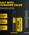 37 mm Schrader valve detail for 18 Inch Bike Inner Tube Set Fits 18x1.50 To 18x2.125 Tires Heavy Duty Butyl Rubber