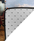 Close-up of Fantasy Farm Tractor Non Slip Doormat 60x39 Inches Low Profile Area Rug, showing corner with non-slip backing.