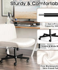 Criss Cross Office Chair No Wheels, Comfy Cross Legged Desk Chair with adjustable height, swivel, sturdy base in home office setup